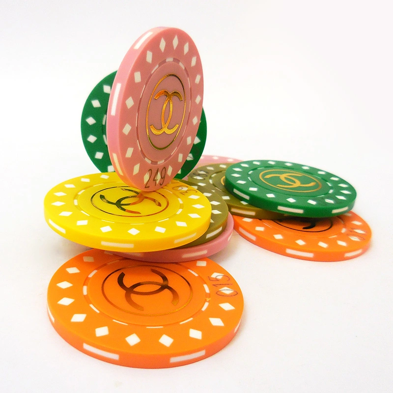 ABS Hotstamping Logo Dice Poker Chip Colorful Roulette Poker Chips for Wholesale